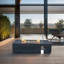 Table de foyer d'extérieur rectangulaire au gaz propane en béton de 52 pouces de couleur gris foncé