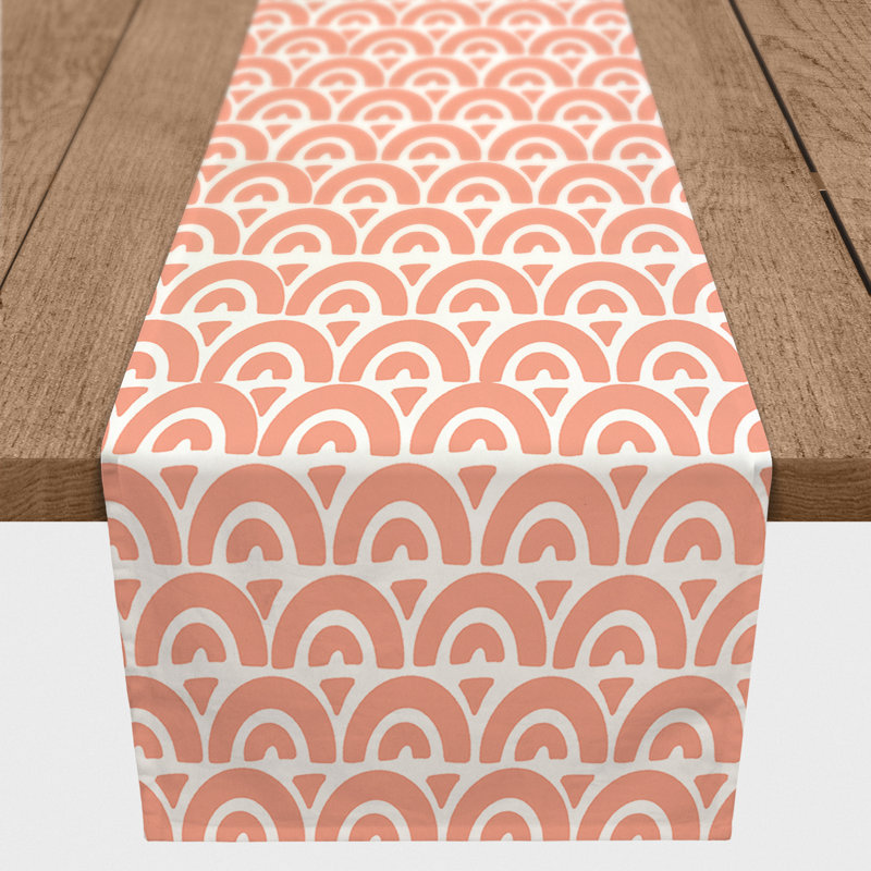 Chemin de table Scallop, 72 po x 16 po, 1, Orange
