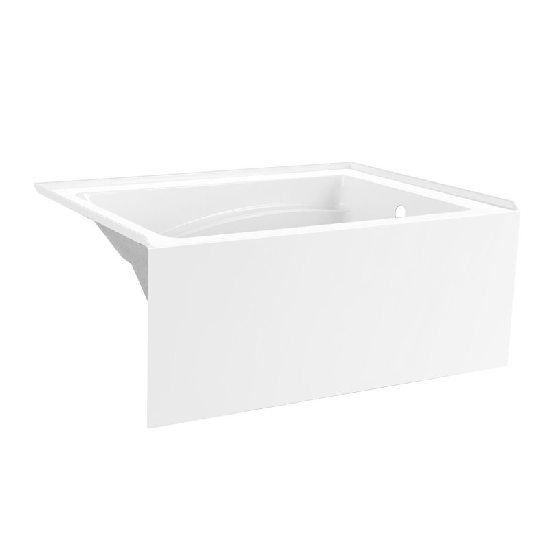 Kingston Brass Aqua Eden 48-Inch Acrylic Rectangular 3-Wall Alcove Tub, Right