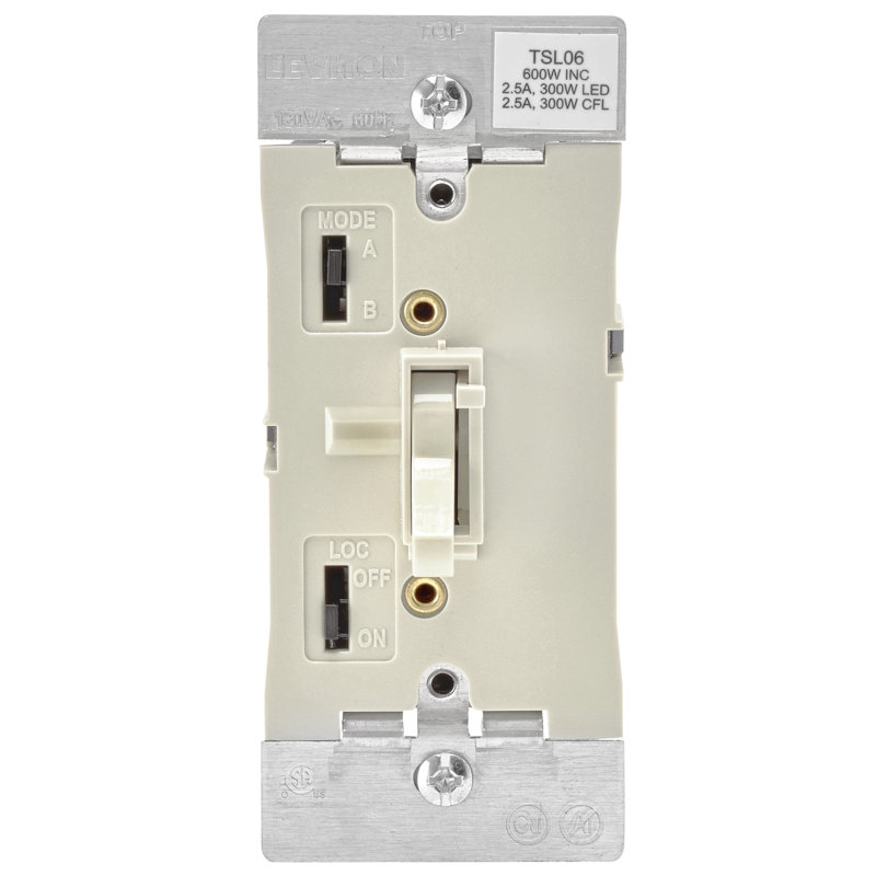 Leviton Light Almond 600 Watt Toggle Dimmer Switch 1 Pack