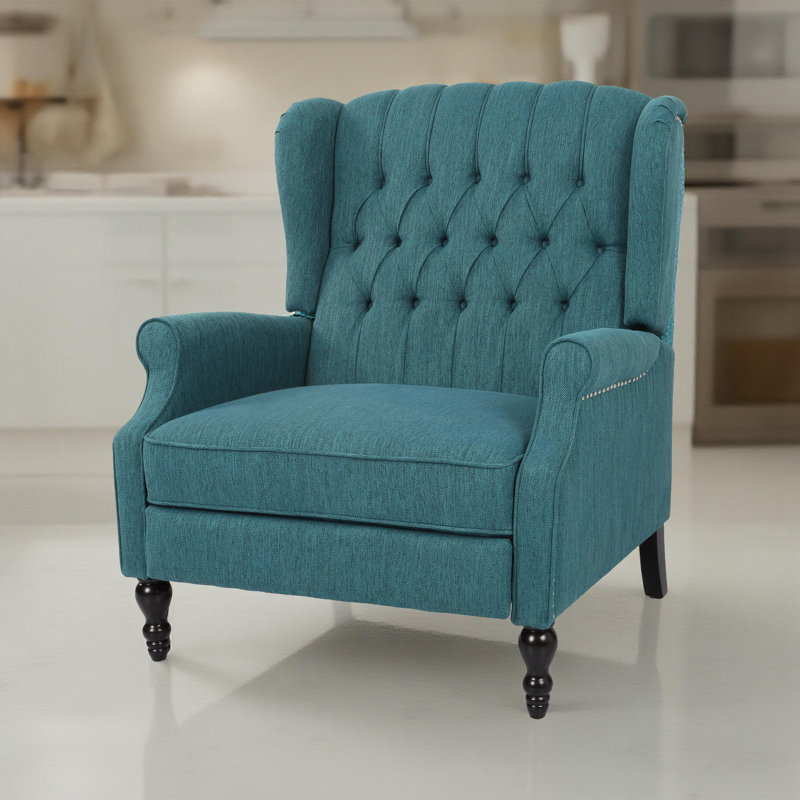 Mattice Upholstered Recliner, Teal
