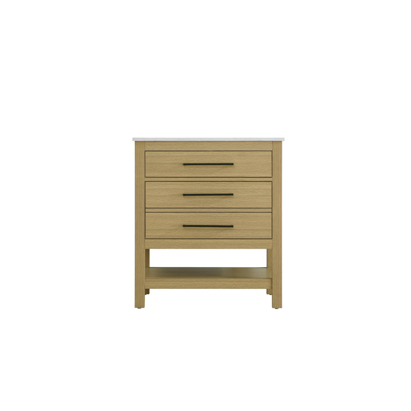 30 inch Single Bathroom Vanity_Modern_VF60530, Honey Brown