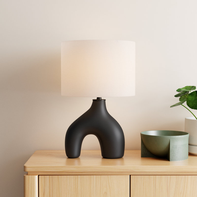 Arlis Ceramic Table Lamp, Black