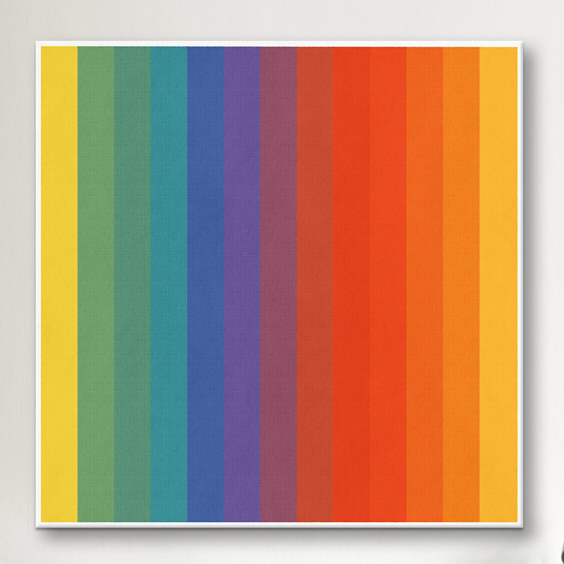Albree Modern cPride Pattern, impression sur toile, H 18 po x l 18 po x P 1,5 po, Toile avec cadre noir, Pas de tapis