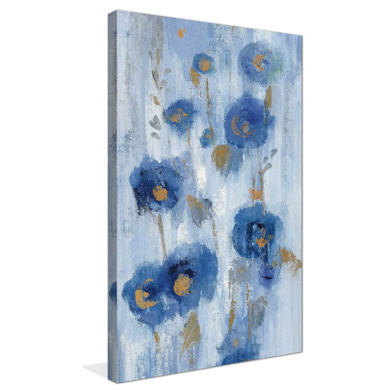 «Seaside Flowers II VERT» par Silvia Vassileva, reproduction sur toile, H 48 po x l 28 po x P 1,5 po, Toile tendue