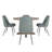 Ceri Rustic X-Base 48" Round Dining Table Set -Table And 4 Chenille Fabric Chairs-431313681-431313677