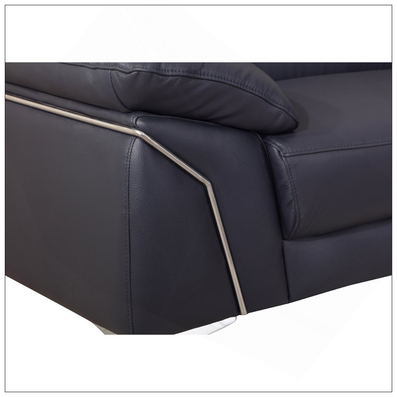 Causeuse en cuir italien Global United, Navy