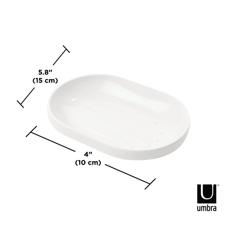 White Glossy Melamine Bathroom Soap Dish