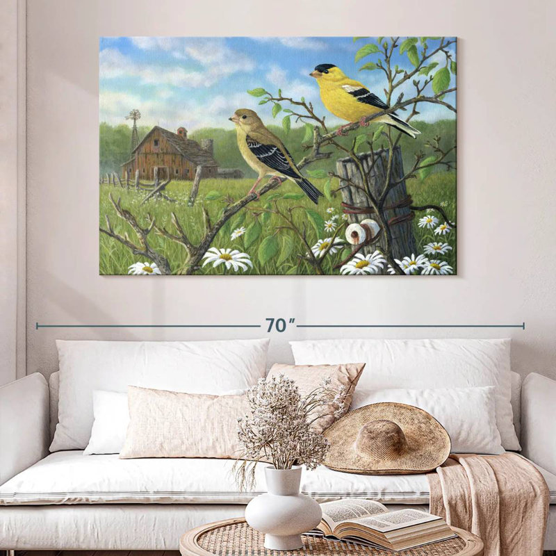 Brampt Golden Moment Finches, 34" H x 51" W