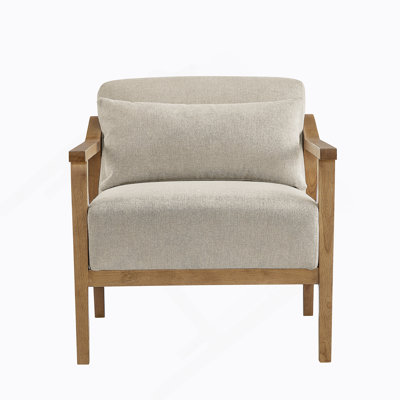Comfortable And Stylish Arm Accent Chair With Lumbar Pillow,  For Relaxing And Enhancing Home Decor