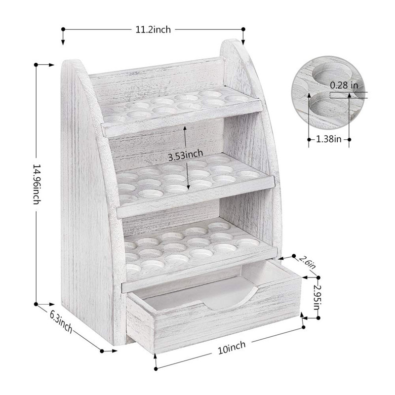 Organisateur de maquillage Lucilio, Blanc délavé