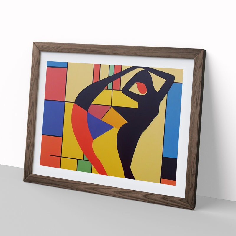 Abstract Woman Dancer Vol.3 - Framed Print, 46cm H x 64cm W x 2cm D, Walnut