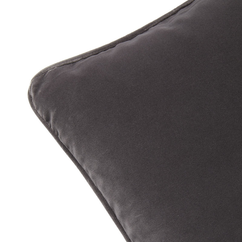 DIVAN Velvet Pillow Cover & Insert, Gray, Square 22"