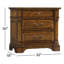 Tynecastle Three Drawer Nightstand