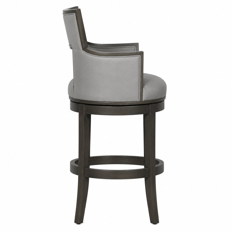 Sidecar Swivel Upholstered Counter Stool with Solid Wood Frame, Counter Stool (26" Seat Height), Montego Bay, Smoke (9508 63)