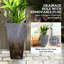 De 3 grands pots à fleurs en plastique, capacité de 27 gallons, finition en marbre, contrôle du drainage, empilable pour des pots de fleurs compacts avec une hauteur de 28 pouces, design élégant, drainage intérieur / extérieur, sans assemblage