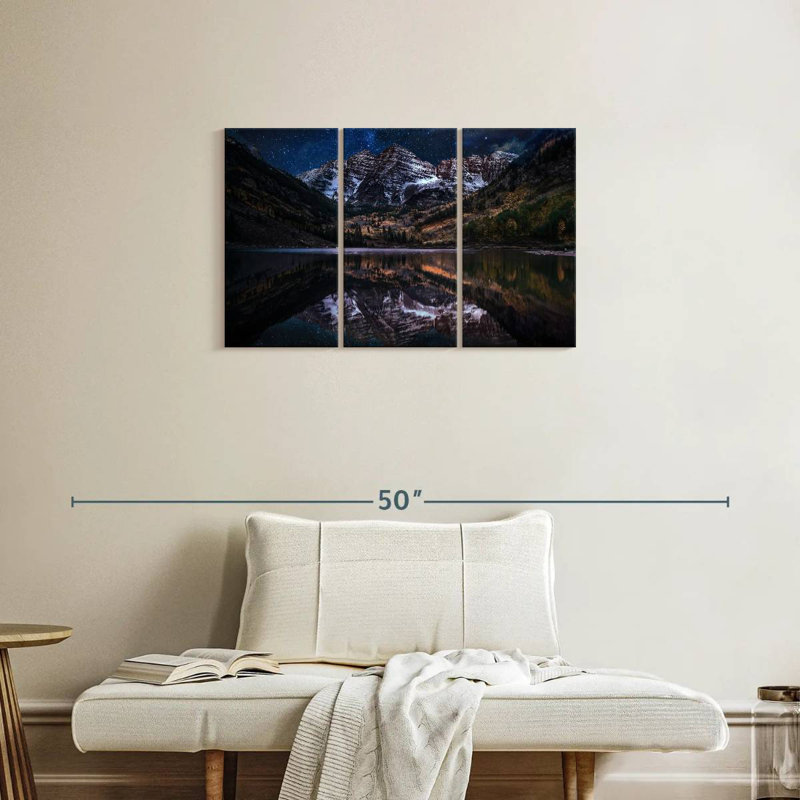 Maroon Bells Night Reflection, 20" H x 33" W