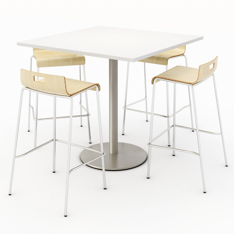 Table carrée pour salle de pause, Naturel, H 41 po x L 42 po x L 42 po