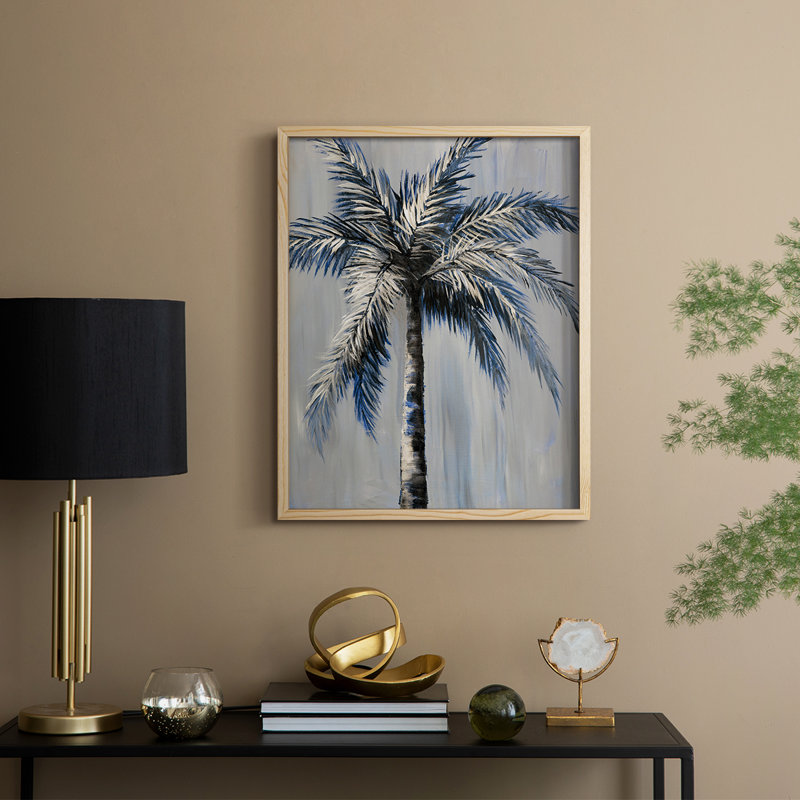 Palm Magic Evening II, reproduction encadrée - bois massif, H 21 po x l 17 po