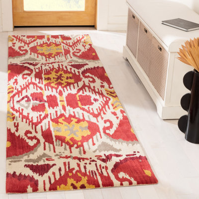 Kline Ikat Hand Tufted Wool Ikat Rug