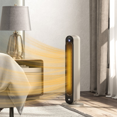 HOMCOM 2200W 7507 BTU Electric Tower Space Heater with Adjustable Thermostat , Remote Included and with Digital Display