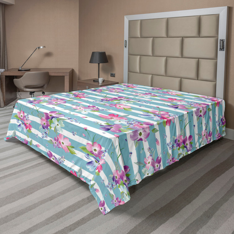 Ambesonne, drap plat floral pivoines, art botanique printanier