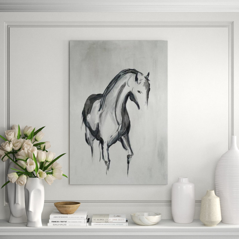 Gray Stallion I Print by Jacob Lincoln, Image Brush Gel, 68" H x 47" W