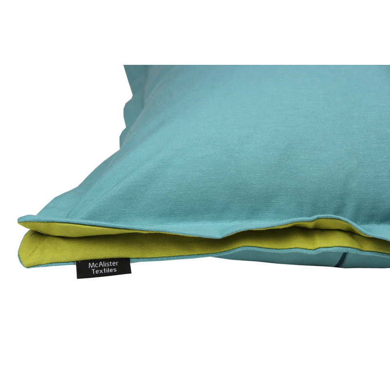 Square Cushion Cover, 43 x 43cm, Teal/Lime Green