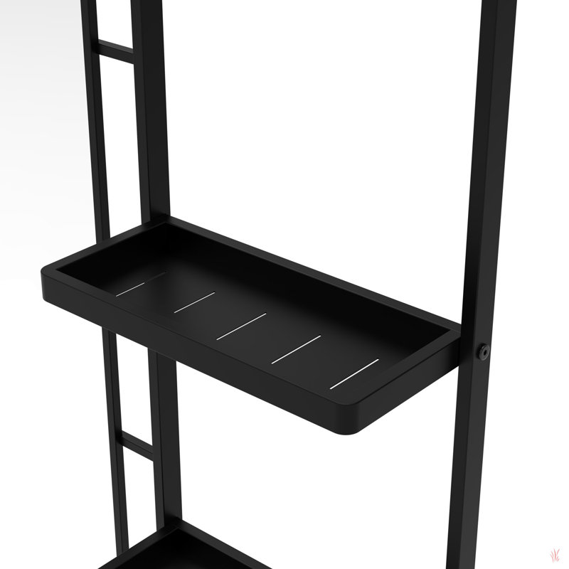Miroir de meuble-lavabo moderne 30 po x 44 po avec tablette multifonctionnelle, grand miroir de salle de bain, miroir de décoration à cadre noir, convient pour la salle de bain, le salon, la chambre à coucher