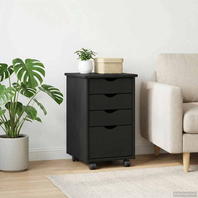 Solid Wood Standard Accent Chest, Black