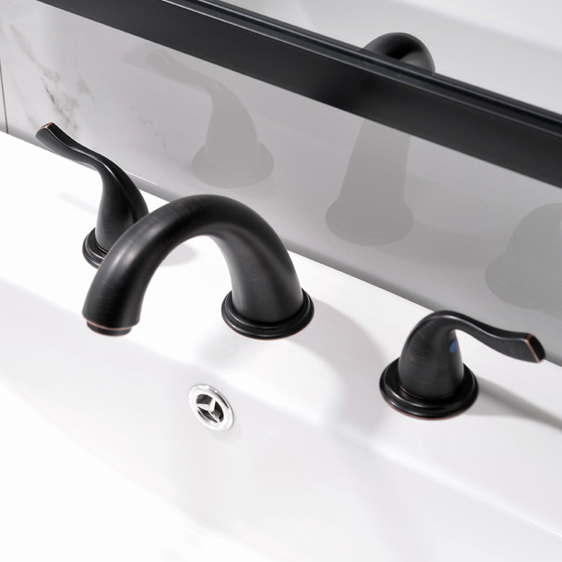 Widespread 2-handle Bathroom Faucet with Drain Assembly, Oil Rubbed Bronze
