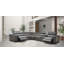 Canapé modulaire inclinable réversible en cuir véritable de 138 po Graddy-323713179
