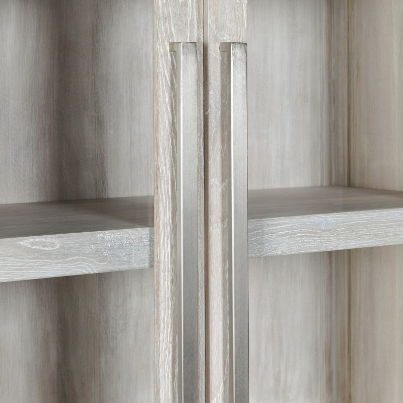 Bradley Tall Oak Wood  Cabinet In Brown, White