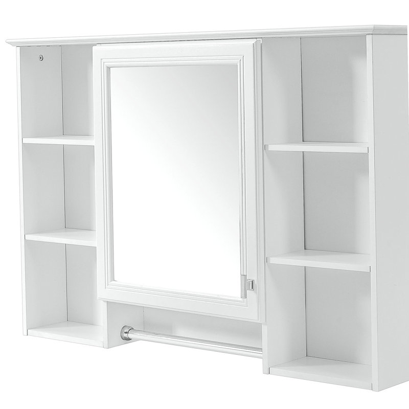 Armoire de toilette 3 en 1, armoire à pharmacie murale de 42 pouces avec tablette réglable et porte à fermeture en douceur, miroir haute définition avec rangement pour meuble-lavabo de salle de bain