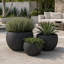 Ensemble de 3 pots à fleurs ronds en béton léger de 13 po, 10,5 po et 8 po Wurster-2063275607