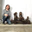 Dog Golden Retriever Bronze Garden Statue
