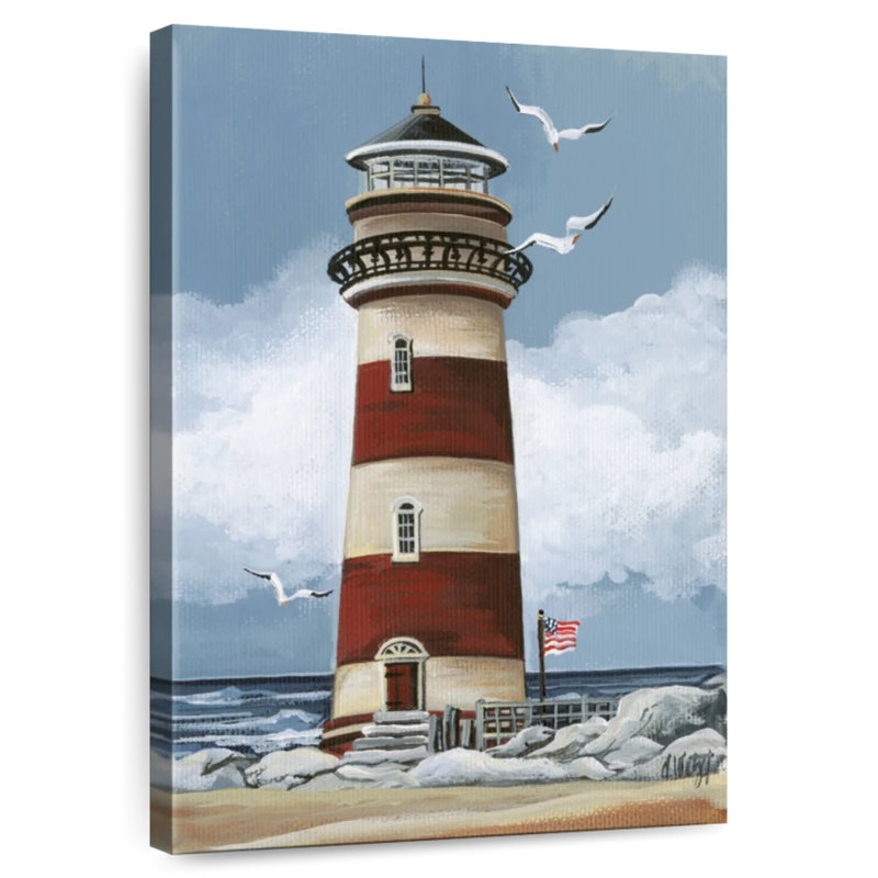 Aletra Simple Red Lighthouse, 48" H x 32" W