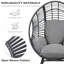 Fauteuil de patio en osier avec coussin en rotin gris New Style-797090368
