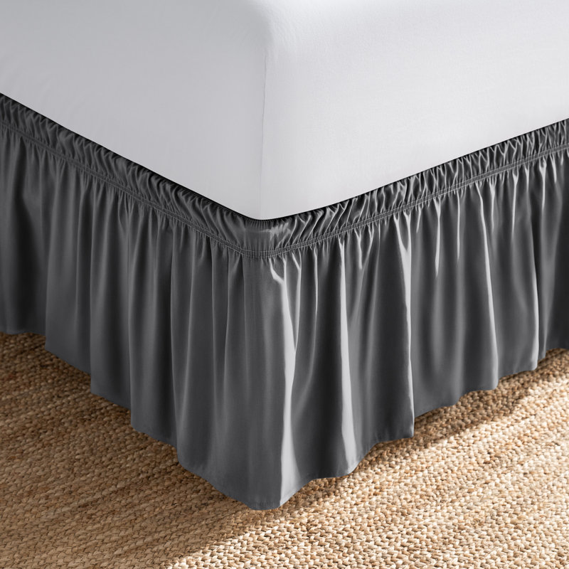 Jupe de lit ajustable 15 ", Simple TG, Gris