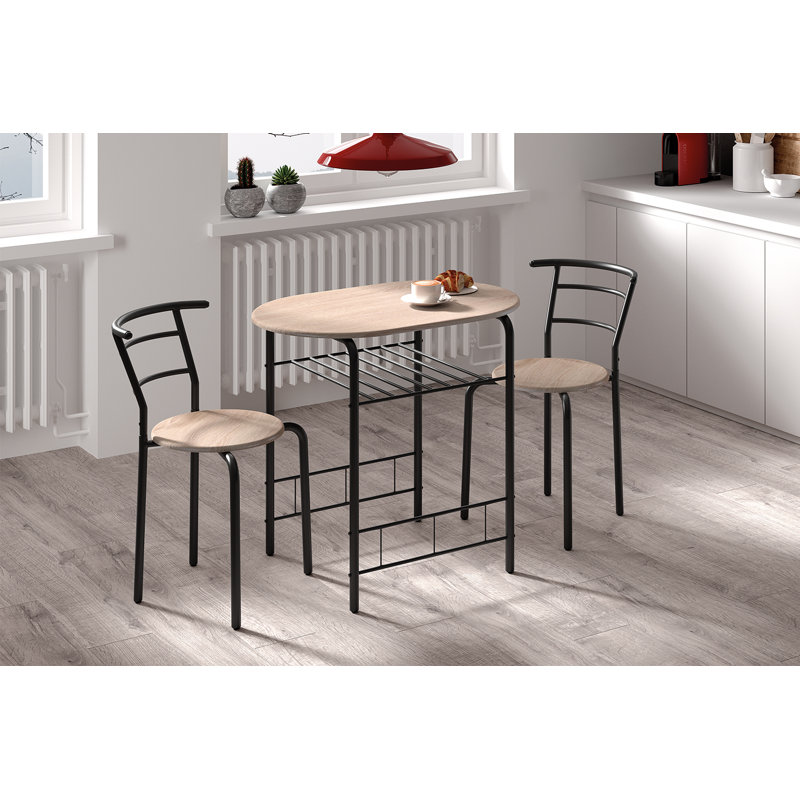 Tabarez 2 - Person Dining Set, Black