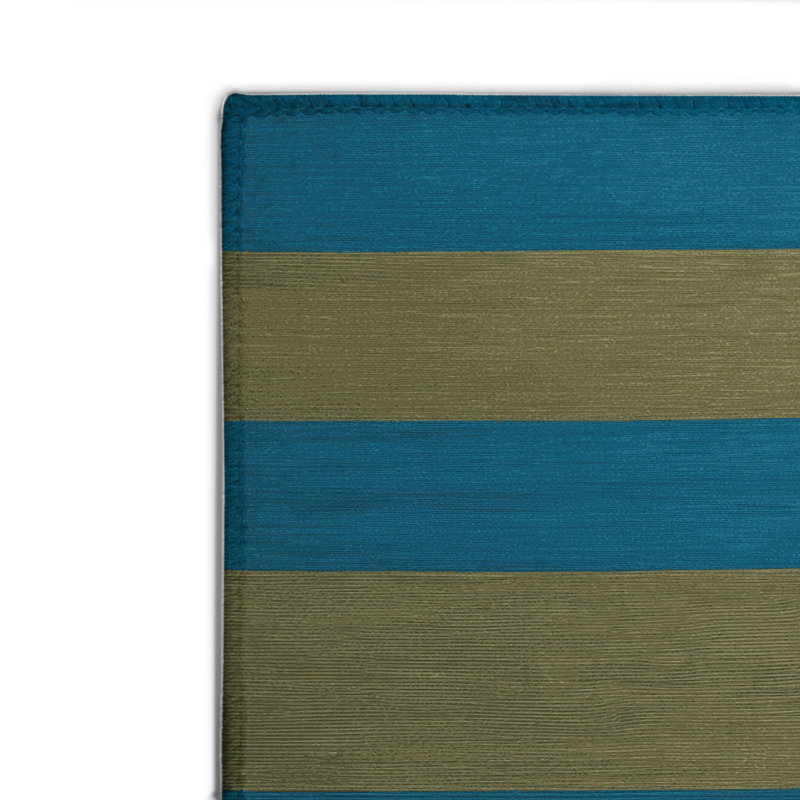 Tapis intérieur / extérieur vert HorizontalStripes, Rectangulaire 2 pi x 3 pi