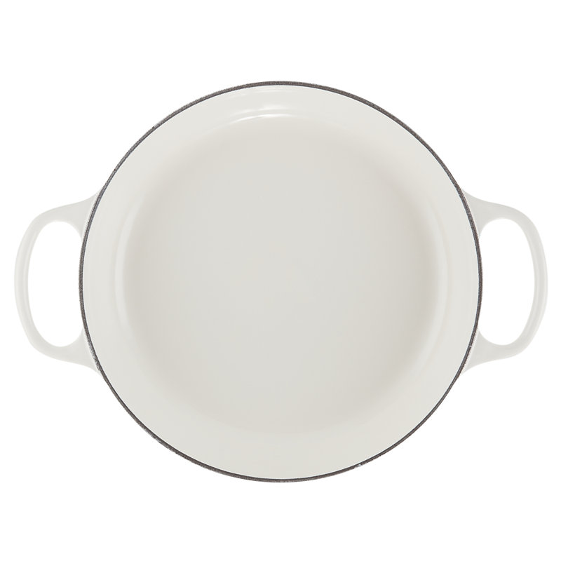 Le Creuset Signature Enameled Cast Iron Braiser with Lid, White, 3.5 quarts