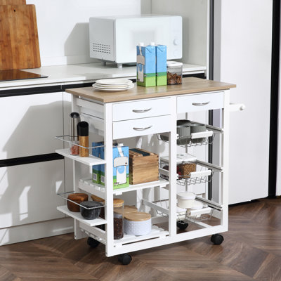 Chariot utilitaire sur roulettes pour îlot de cuisine sur roulettes avec paniers et tiroirs