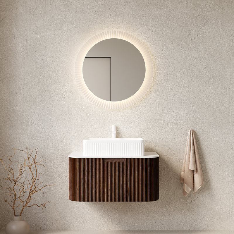 Meuble-lavabo mural élégant en céramique et contreplaqué avec lavabo Elegant