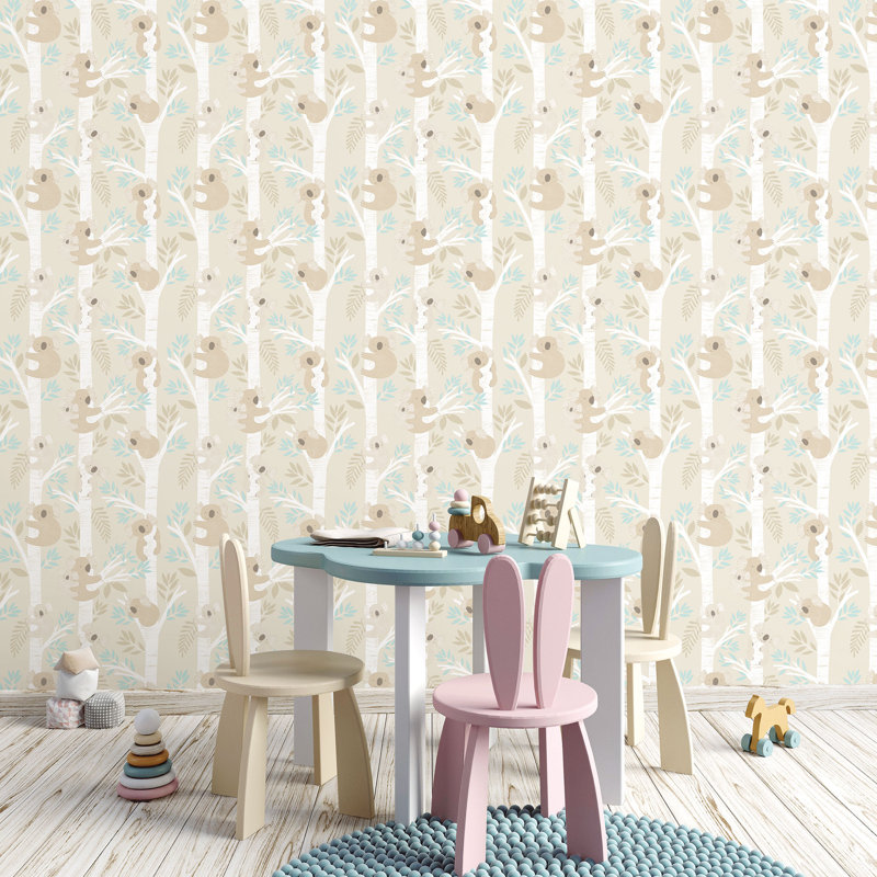 Erithon 10m x 53cm Glitter Wallpaper Roll, Beige/Blue/Glitter