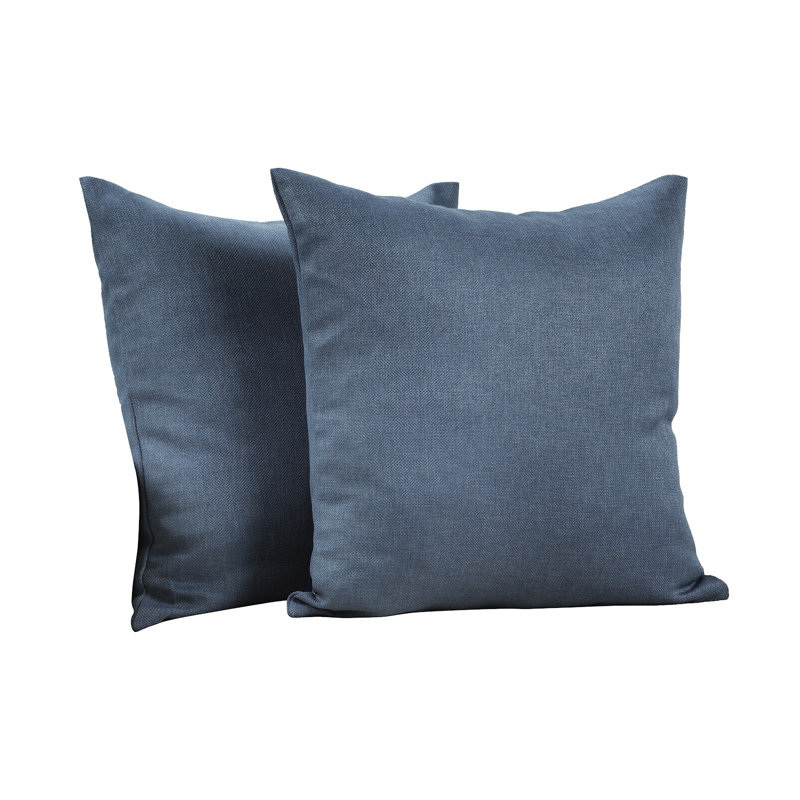 Housses de coussin rectangulaires en lin uni, Bleu ciel