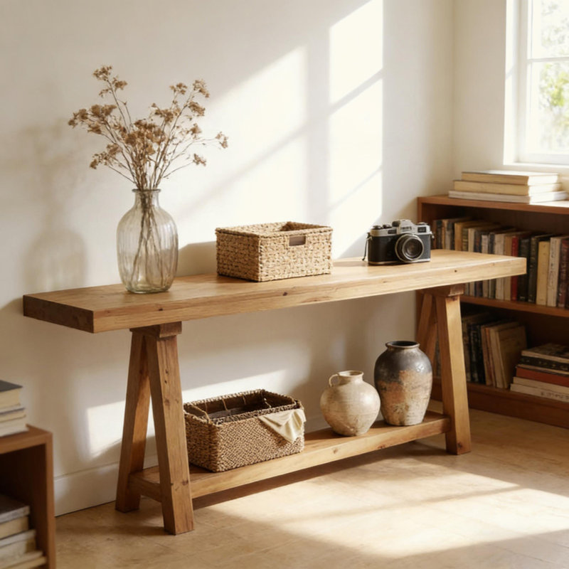 Natural Style Coffee Table,Wood Entryway Table,Stylish Console Table