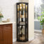 Armoire d'angle avec éclairage à DEL et portes en verre-632268009