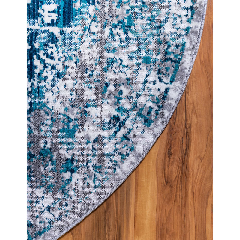 Tapis transitionnel Brueck couleur chevron, Rond 5 pi