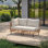 Canapé modulaire d'extérieur 52,3 po en forme de L avec coussins